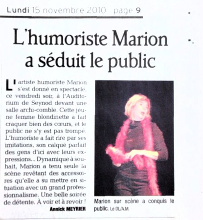 Dauphiné Libéré - 15 novembre 2010